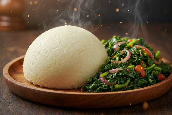 Ugali with Spinach
